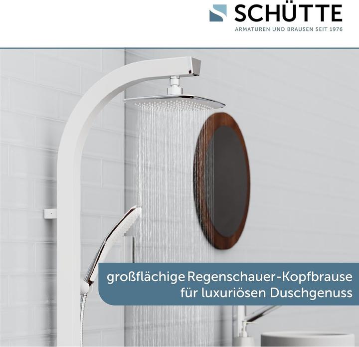 Produktbild Schütte Regendusche Bad MADAGASKAR Überkopfbrause-Set Weiss Chrom Duschsystem Regenbrause 60065