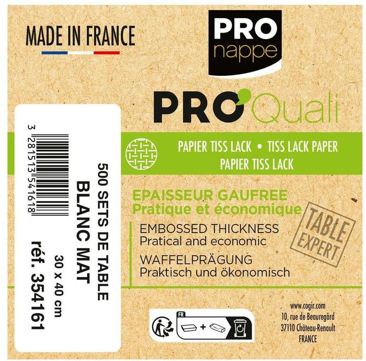 Actual product image PROnappe Disposable placemat, 400 x 300 mm, matt whiteá (40 x 30 cm)