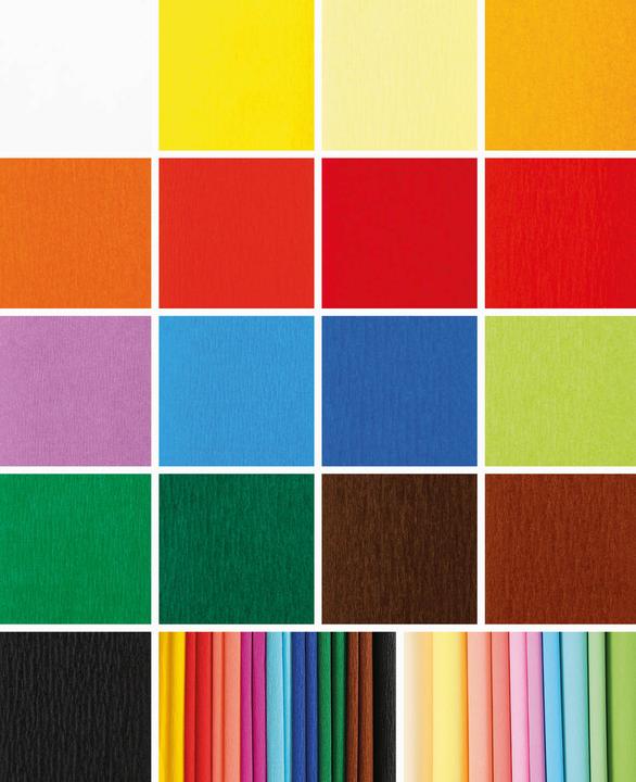 Actual product image I Am Creative Crepe paper set, paper set with elastic properties and an uneven, rough surface, colourful (32 g/m², 10x)