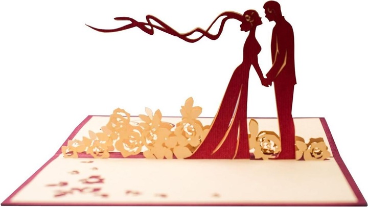 Produktbild Hervorragend Hochzeitskarte Hochzeitspaar - 3D Pop-up (1 Stk.)