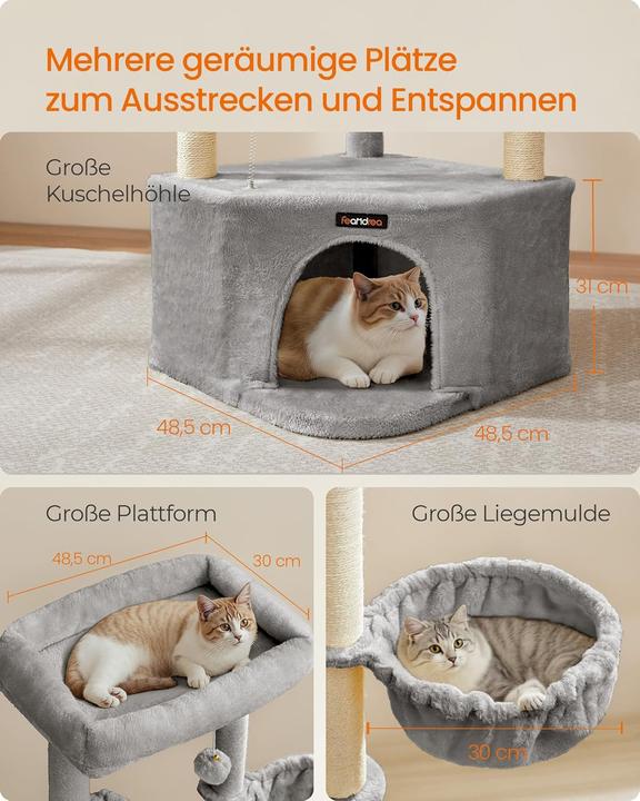 Actual product image Feandrea Cat scratching post (140 cm, Taupe grey)