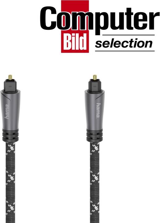 Produktbild Hama Audio-Lichtleiter-Kabel, ODT-Stecker (Toslink), Metall, 1,5 m (1.50 m, Toslink Kabel)