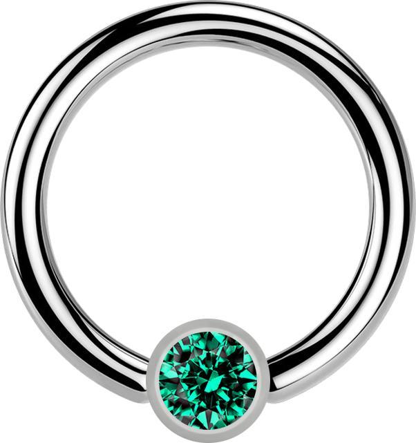 Immagine prodotto Star Piercing Anello Micro Ball Closure argento e cristallo turchese (Titanio, senza ottone)
