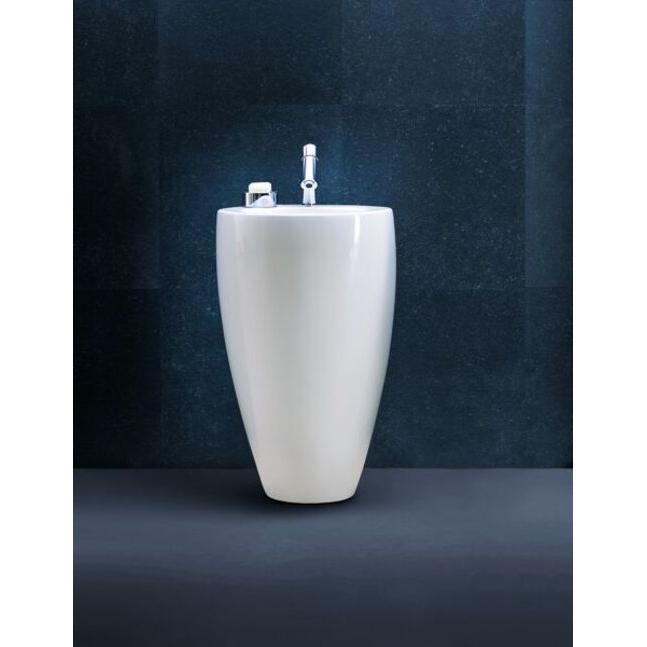 Thumbnail - Laufen, Waschbecken, Alessi one Waschtisch mit integrieter Säule, 1 Hahnloch mittig, mit Überlauf, 530x530, H811 (530 mm...