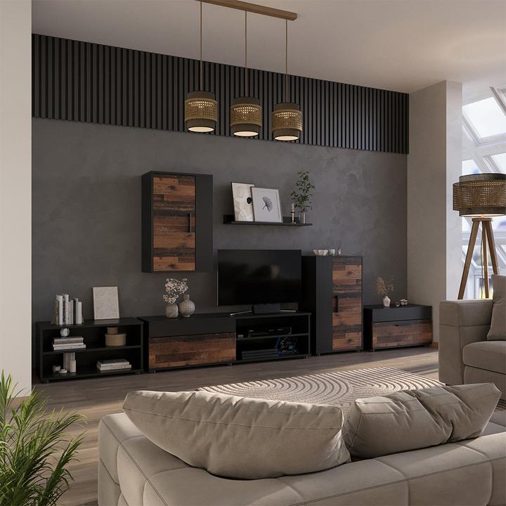 Immagine prodotto Vicco Wohnwand Berno, Braun/Anthrazit, 4-teiliges Set