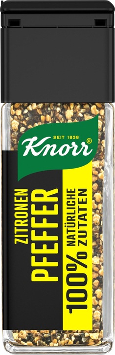 Produktbild Knorr 100% Natürlich Gewürzmischung Zitronenpfeffer Gewürz Streuer, Würzen mit Pfeffer ohne Salz & Zucker (156 g)