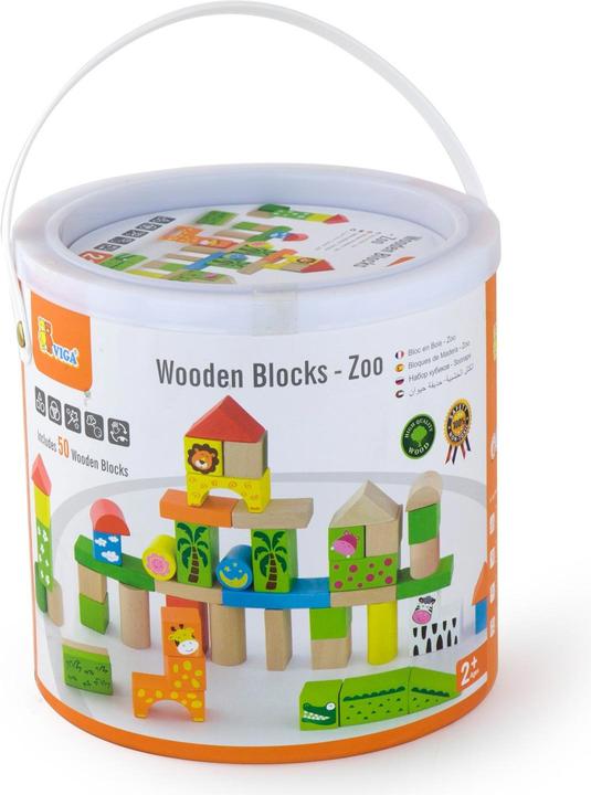 Actual product image Viga Toys Wooden building blocks zoo 50 pieces