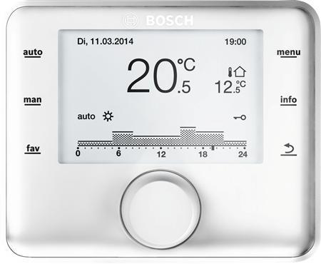 Actual product image Bosch Hausgeräte Rum- og klimastyring CW400. Til både brugsvand og centralvarme. Can be combined with forked arms