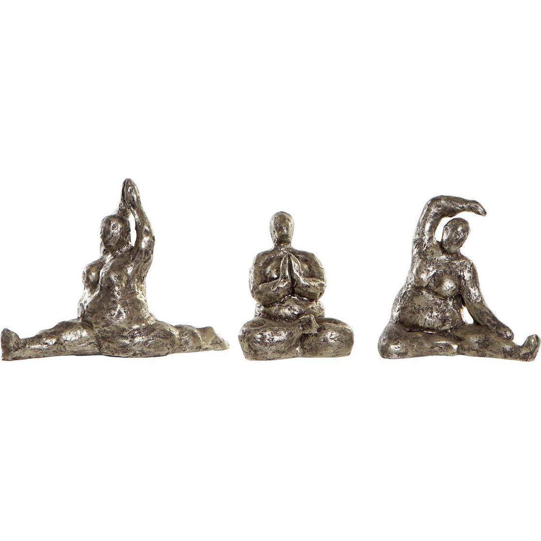 DKD Home Decor, Statuette e sculture decorative, Decorative Figure 11 x 22,5 x 17 cm Golden Yoga (3 Units)