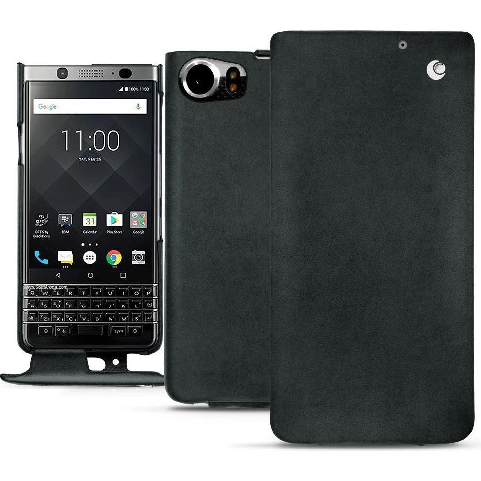 Noreve Lederschutzhülle vertikal (Blackberry KEYone), Smartphone Hülle, Schwarz