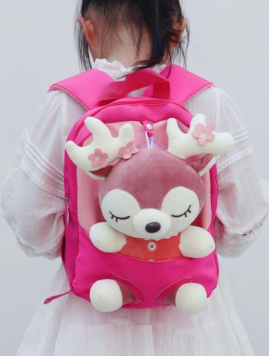 Produktbild Only-Bags.Store Kleiner Kinderrucksack,Abnehmbarer Plüschpuppen-Kindergartenrucksack