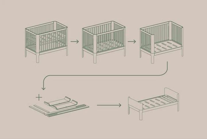 Produktbild Flexa Nova Babybett inkl. Matratze Cream (70 x 120 cm)