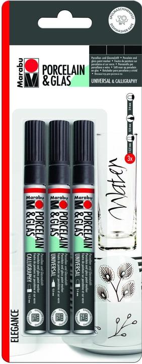 Immagine prodotto Marabu Matita per pittura su porcellana e vetro (Nero, 3 x)