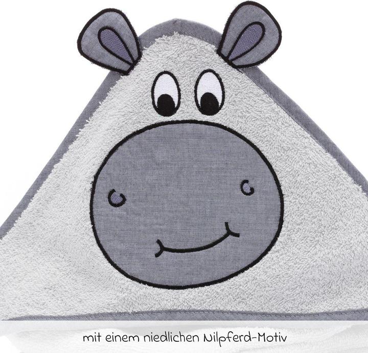 Produktbild Fillikid Kapuzenbadetuch Nilpferd 75 x 75 cm