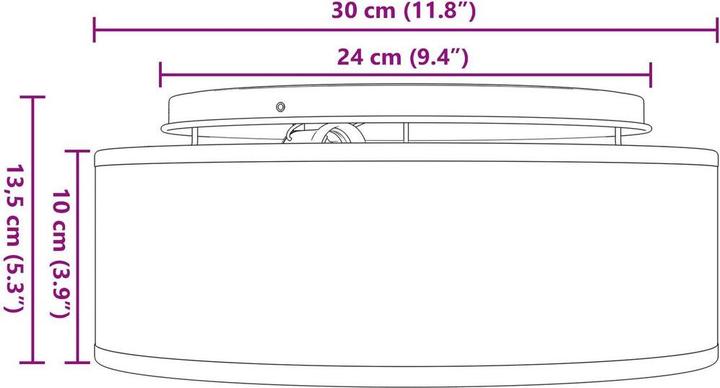 Produktbild VidaXL Deckenleuchten Einbaumontage Weiss Ø 30 cm Stoff E27 (GU10)