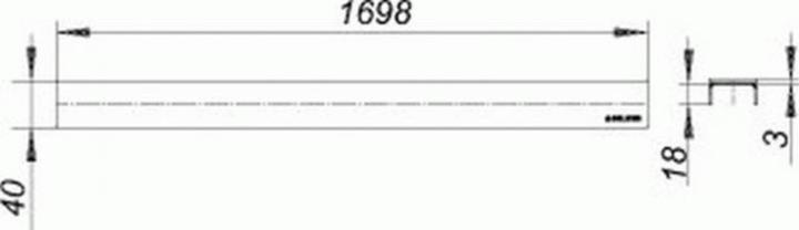 Actual product image Dallmer cover CeraLine Design matt, 524324, 1700mm (1950 mm)