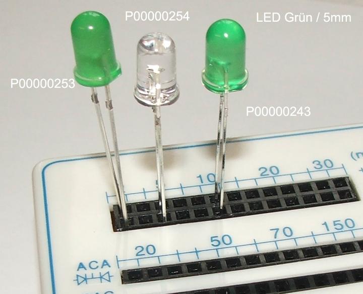 Produktbild OEM Superhelle LED Grün im Transparenten Gehäuse 5mm