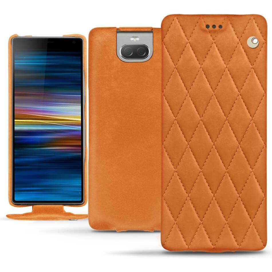 Noreve Lederschutzhülle vertikal (Sony Xperia 10 Plus), Smartphone Hülle, Orange