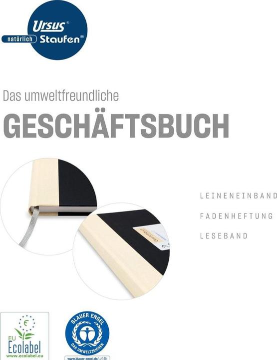 Actual product image Ursus Business book 2921B96K 608360 DIN A4 96 sheets 80g squared (A4, Checked)