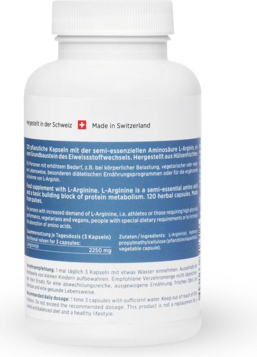 Nutritional values and ingredients Kingnature Arginine Vida Caps (120 Piece, Capsules, 140 g)