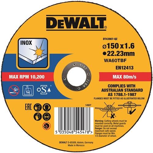 Productafbeelding DeWalt 150 x 1,6 mm EXTREME snijdend INOX