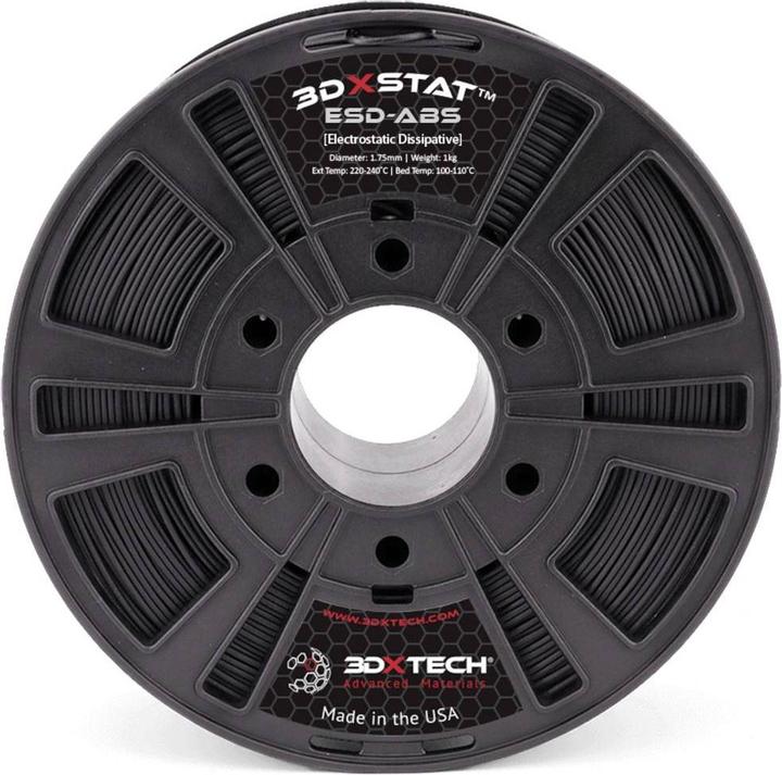 3D Xtech ABS2030750BK0 3DXSTAT Conductive ESD Filament ABS 2.85 mm 750 g Black (ABS, 2.85 mm, 750 g, Black)