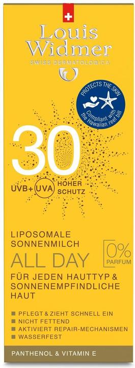 Actual product image Louis Widmer All Day (Suntan cream, SPF 30, 200 ml, 255 g)