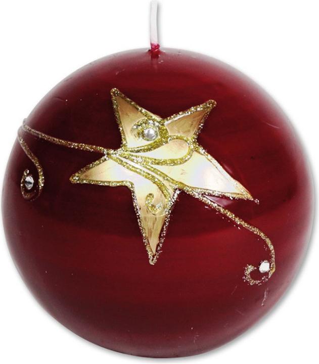 Produktbild Seyko Geschenke 110444 - Kerzenkugel "Stern" rot, 8 cm