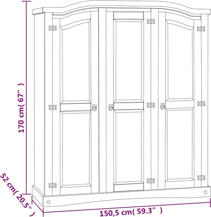 Produktbild vidaXL Thessalos (151,6 x 52 x 170 cm)