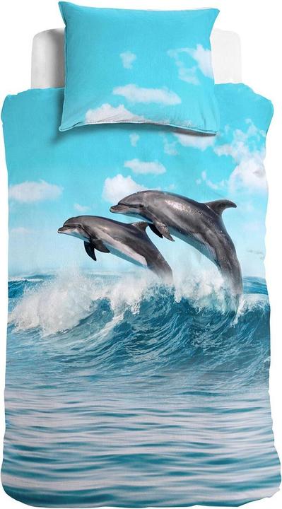 Image du produit Traumschlaf Bettwäsche Delfine (Set de linge de lit, 135x200 cm + 80x80 cm)