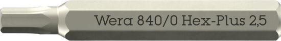 Productafbeelding Wera 840 Micro Bits Hex-Plus 2,5 x 30mm (Inbus)