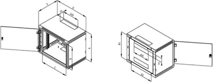 Produktbild Triton RBA-04-AS6-CAX-A1 - 19" Wandverteiler, einteilig, 4 HE, 595 mm Tiefe (4 HE, 19 Zoll Rack)