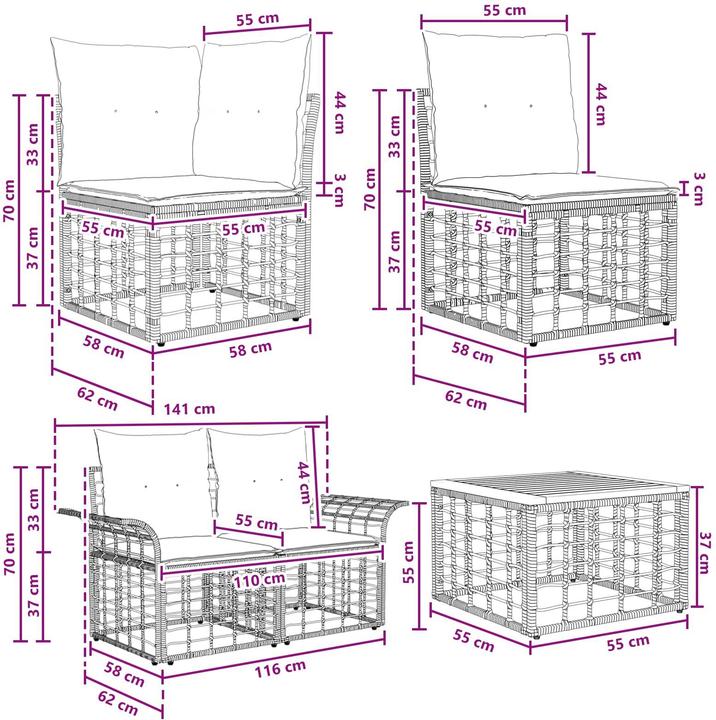 Produktbild vidaXL Outdoor-Sofagarnitur