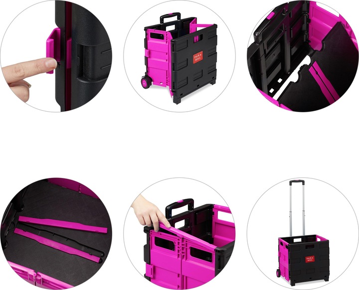 Immagine prodotto Relaxdays Carrello Portaspesa Pieghevole,Manico Telescopico