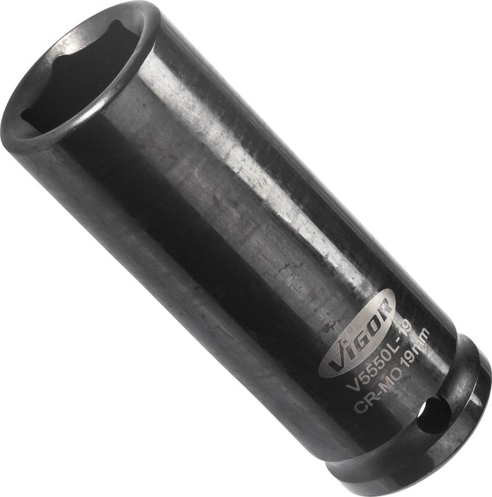 Vigor Dopsleutel lang 1/2" SW19 (19 mm)