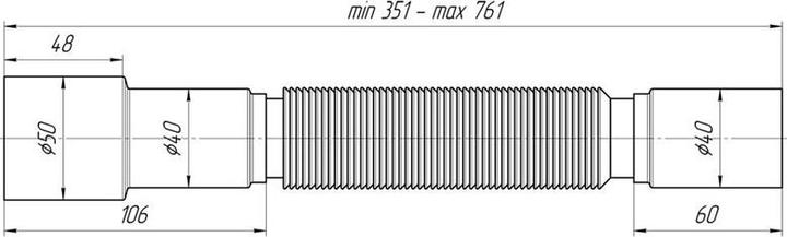 Produktbild Ani Plast FLEXIBLE HOSE 1 1/2X40/50 EXTENDED (1 1/2“)
