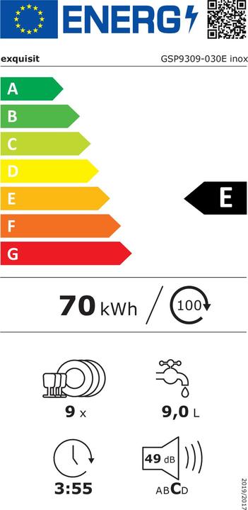 Energie-Label Exquisit GSP 9309-030E edelstahl