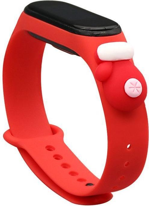 Actual product image Hurtel Strap Xmas Wristband for Xiaomi Mi Band 6 / Mi Band 5 Christmas Silicone Strap Bracelet Red (Glove) (Plastic)
