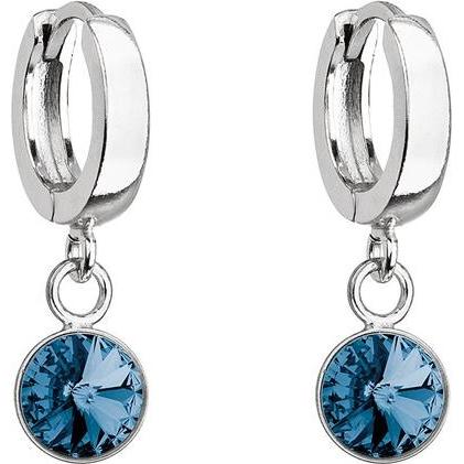 Evolution Group, Ohrringe, Beautiful silver earrings withue Swarovski crystal 31300.3 (L)