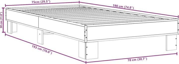 Actual product image vidaXL Bettgestell (75 x 190 cm)