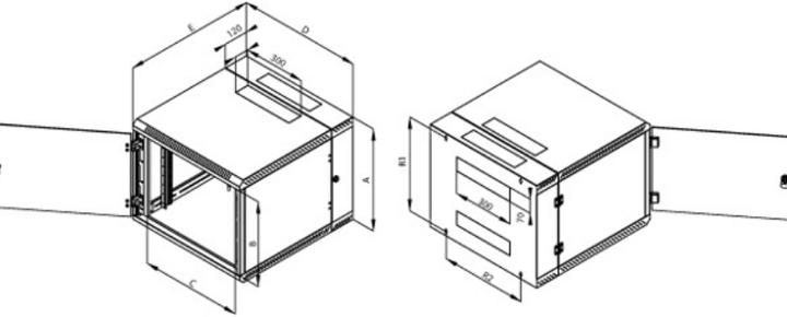 Produktbild Triton RBA-06-AD6-CAX-A1 - 19" Wandverteiler, zweiteilig, 6 HE, 615 mm Tiefe (6 HE, 19 Zoll Rack)