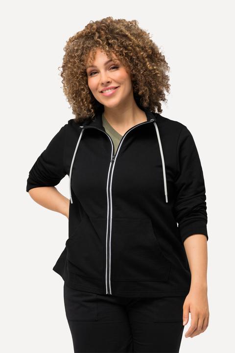 Produktbild Ulla Popken Sweatjacke, Stehkragen, Kängurutasche, hinten länger (50, 52)