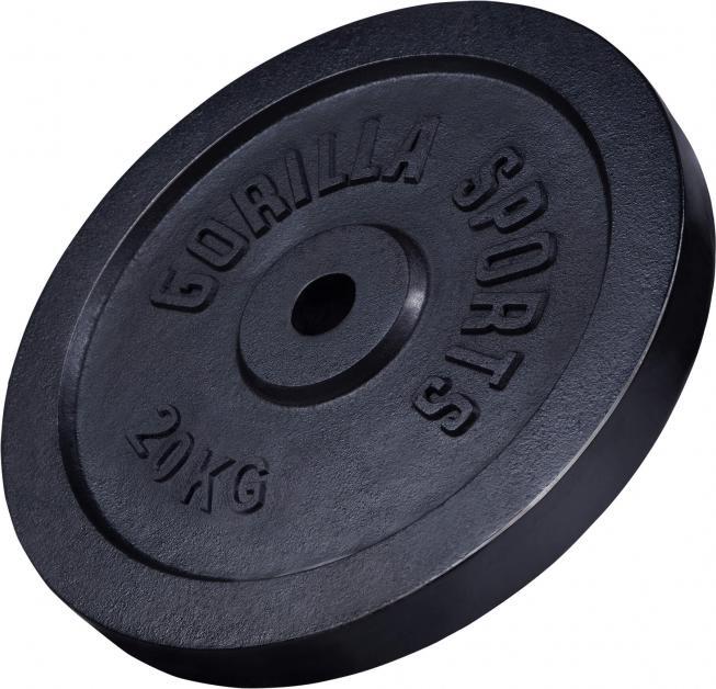 Actual product image Gorilla Sports Cast Iron Weight Plate Black 1,25-15 KG (1 x 20 kg)