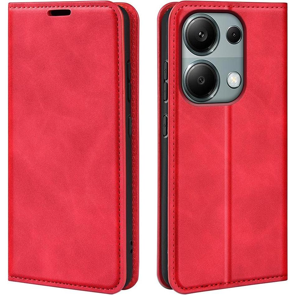 Cover-Discount Poco M6 Pro / Redmi Note 13 Pro 4G - Stand Case rot (Xiaomi Redmi Note 13 Pro 4G, Xiaomi Poco M6 Pro), Sm...