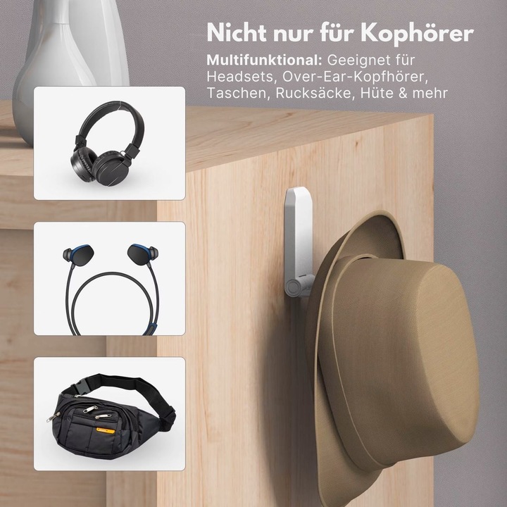 Image du produit Hermex Headset-Halterung Kopfhörer-Halter Headset-Haken Aufhängung