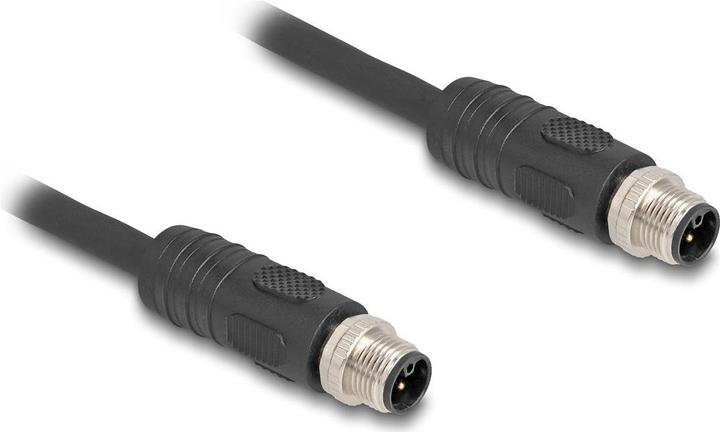 Actual product image Delock M12 cable L-coded 4 pin plug to plug PUR schl