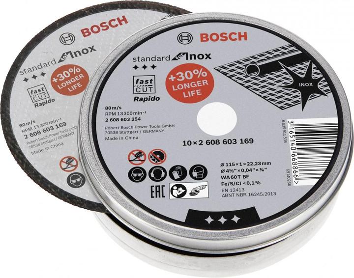 Bosch Professional Zubehör PRO Stainless Steel and Metal cutting disc, 115 x 1 x 22.23 mm