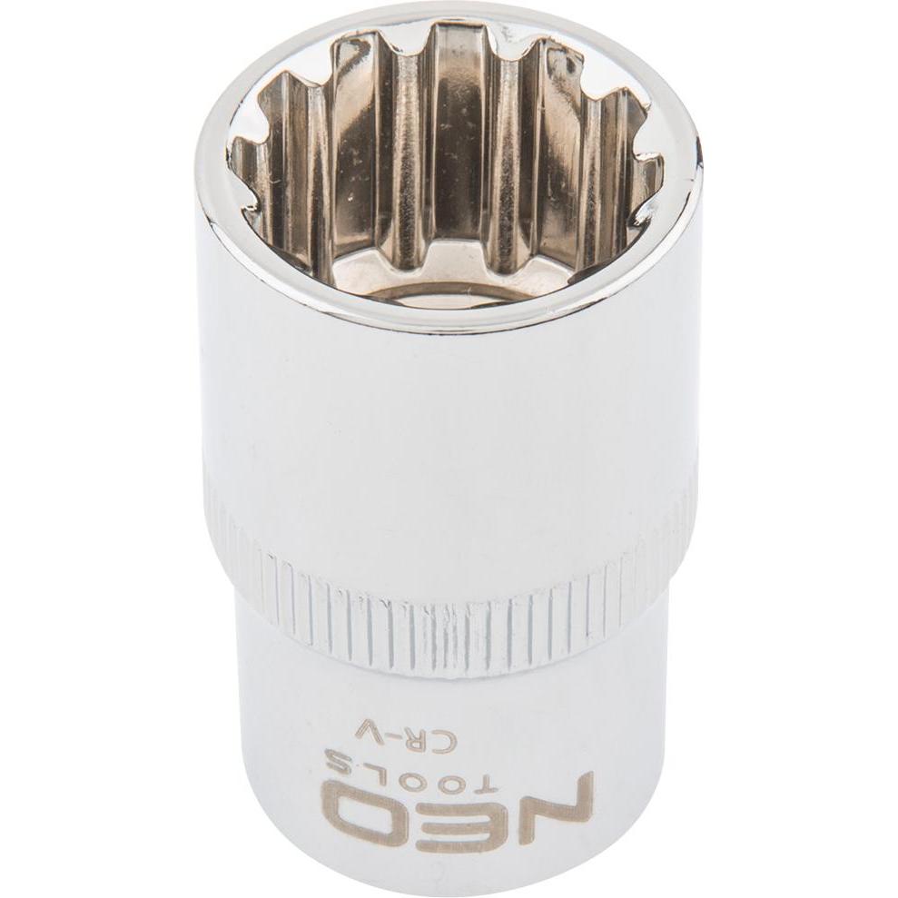 Neo, Chiave a bussola + esagonale, Spline socket 1/2", 13 mm