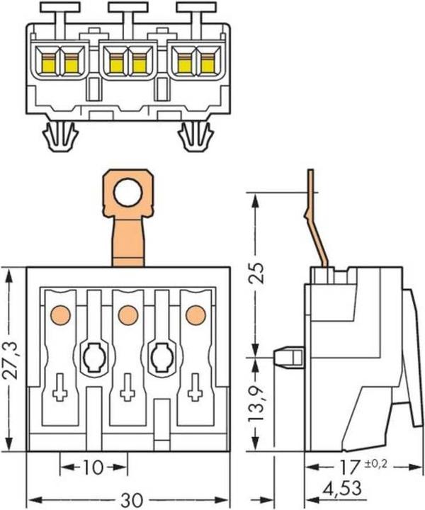 Image du produit Wago 294-4413 Borne de raccordement au réseau avec contact PE à visser sans