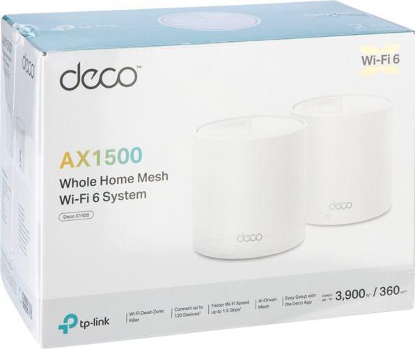 Productafbeelding TP-Link WL-AP Toegangspunt Deco X1500 Mesh System 2-Pack (1201 Mbit/s)